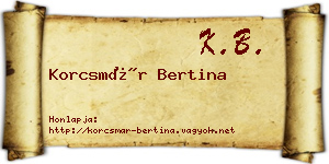 Korcsmár Bertina névjegykártya